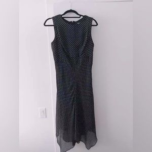 DKNY Maxi dress, sz 6, black with white polka dots